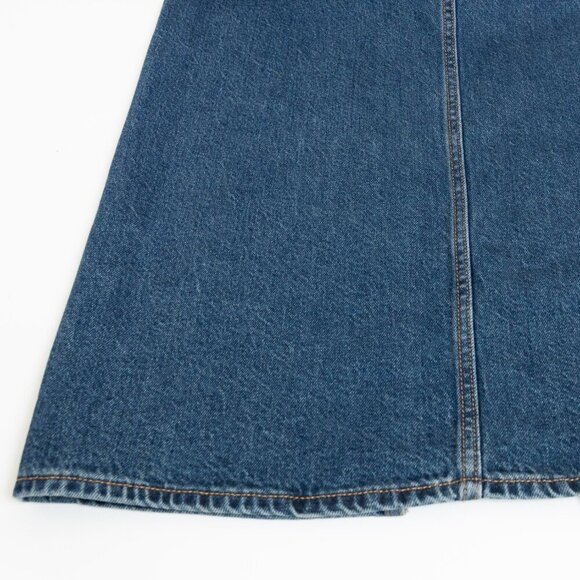 Levis Premium Ankle Column Skirt Dark Wash Denim Midi Centre Slit W 26 - Picture 12 of 16